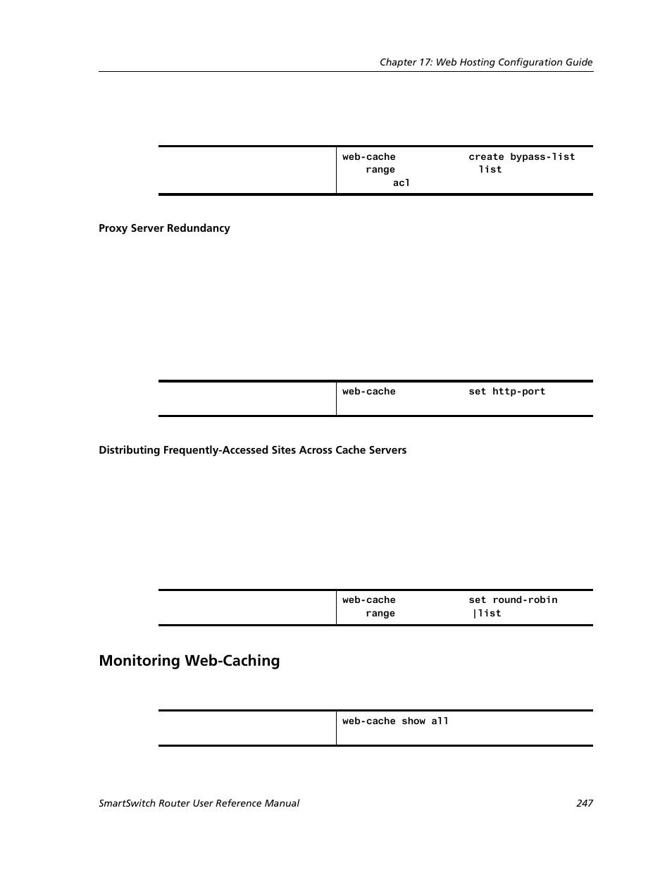 Proxy server redundancy, Monitoring web-caching | Cabletron Systems SMARTSWITCH ROUTER 9032578-05 User Manual | Page 273 / 398