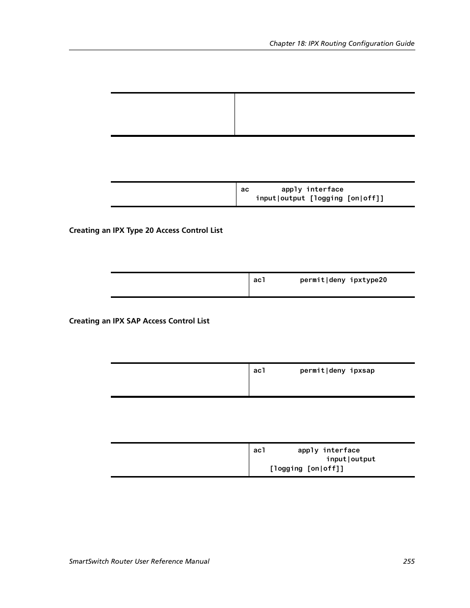Creating an ipx type 20 access control list, Creating an ipx sap access control list | Cabletron Systems SMARTSWITCH ROUTER 9032578-05 User Manual | Page 281 / 398