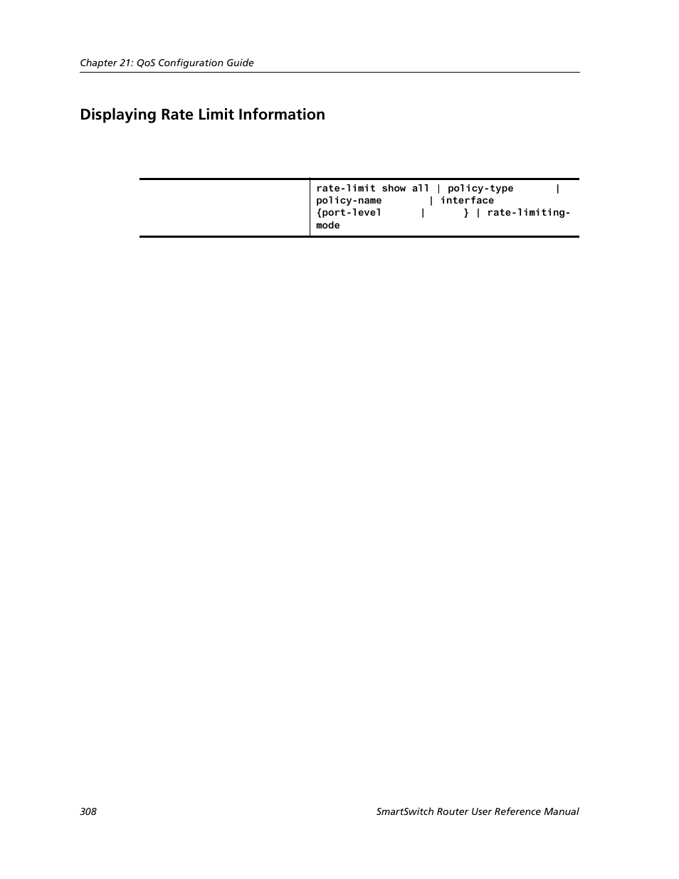 Displaying rate limit information | Cabletron Systems SMARTSWITCH ROUTER 9032578-05 User Manual | Page 334 / 398