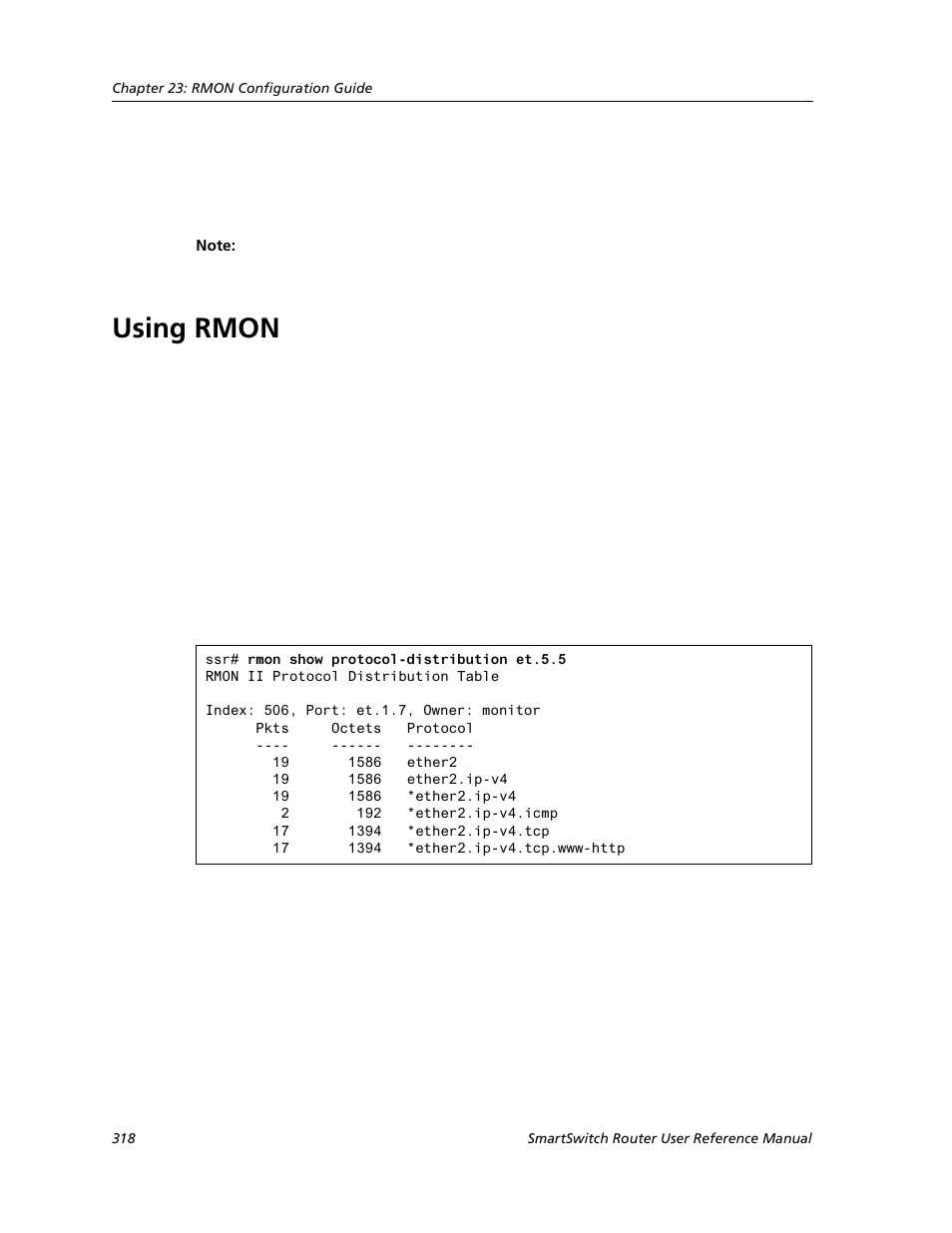 Using rmon | Cabletron Systems SMARTSWITCH ROUTER 9032578-05 User Manual | Page 344 / 398