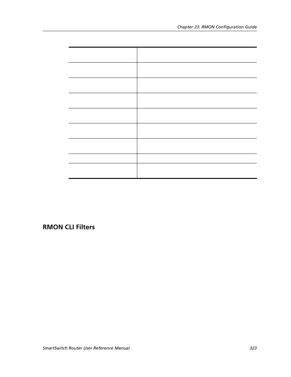 Rmon cli filters | Cabletron Systems SMARTSWITCH ROUTER 9032578-05 User Manual | Page 349 / 398