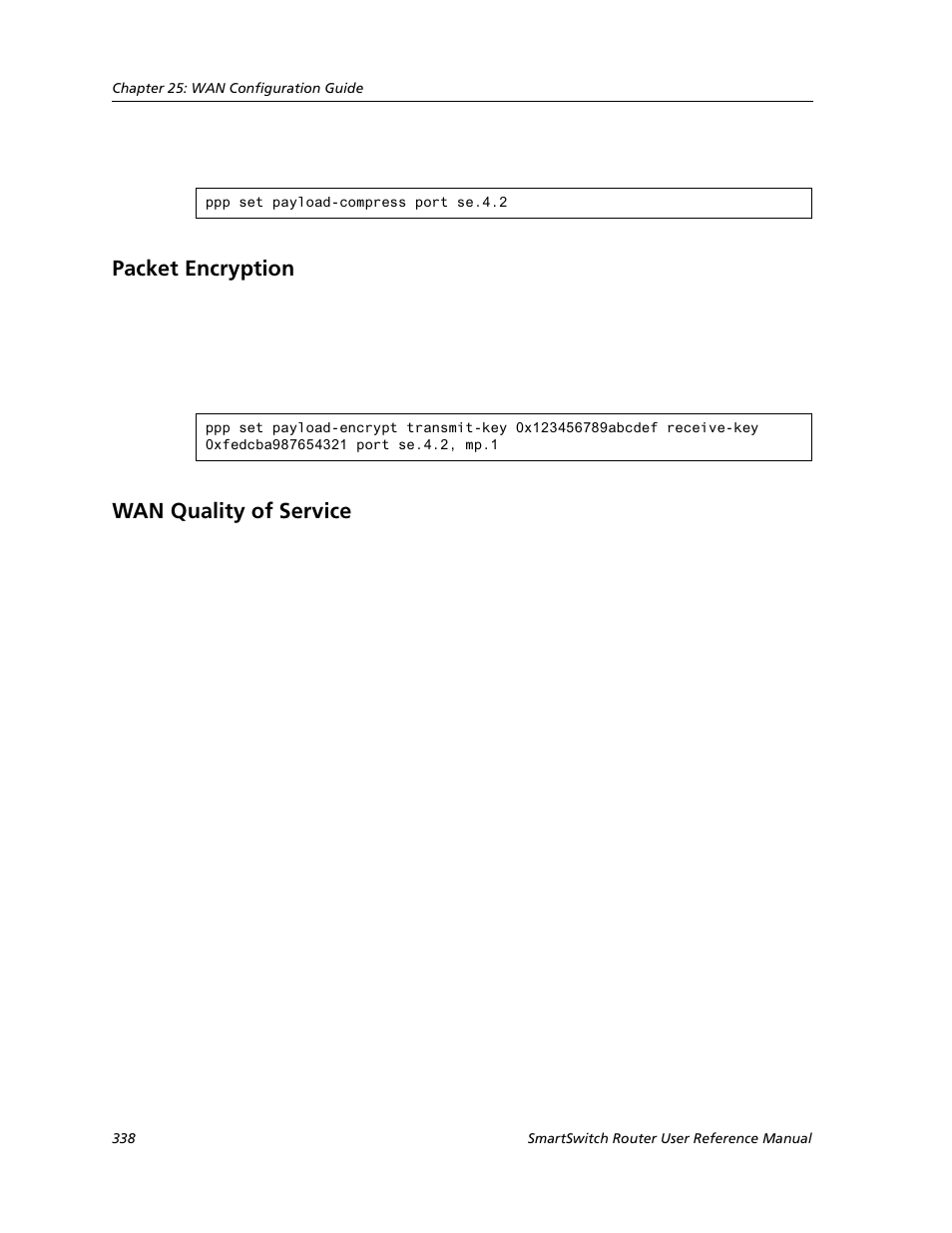 Packet encryption, Wan quality of service, Packet encryption wan quality of service | Cabletron Systems SMARTSWITCH ROUTER 9032578-05 User Manual | Page 364 / 398