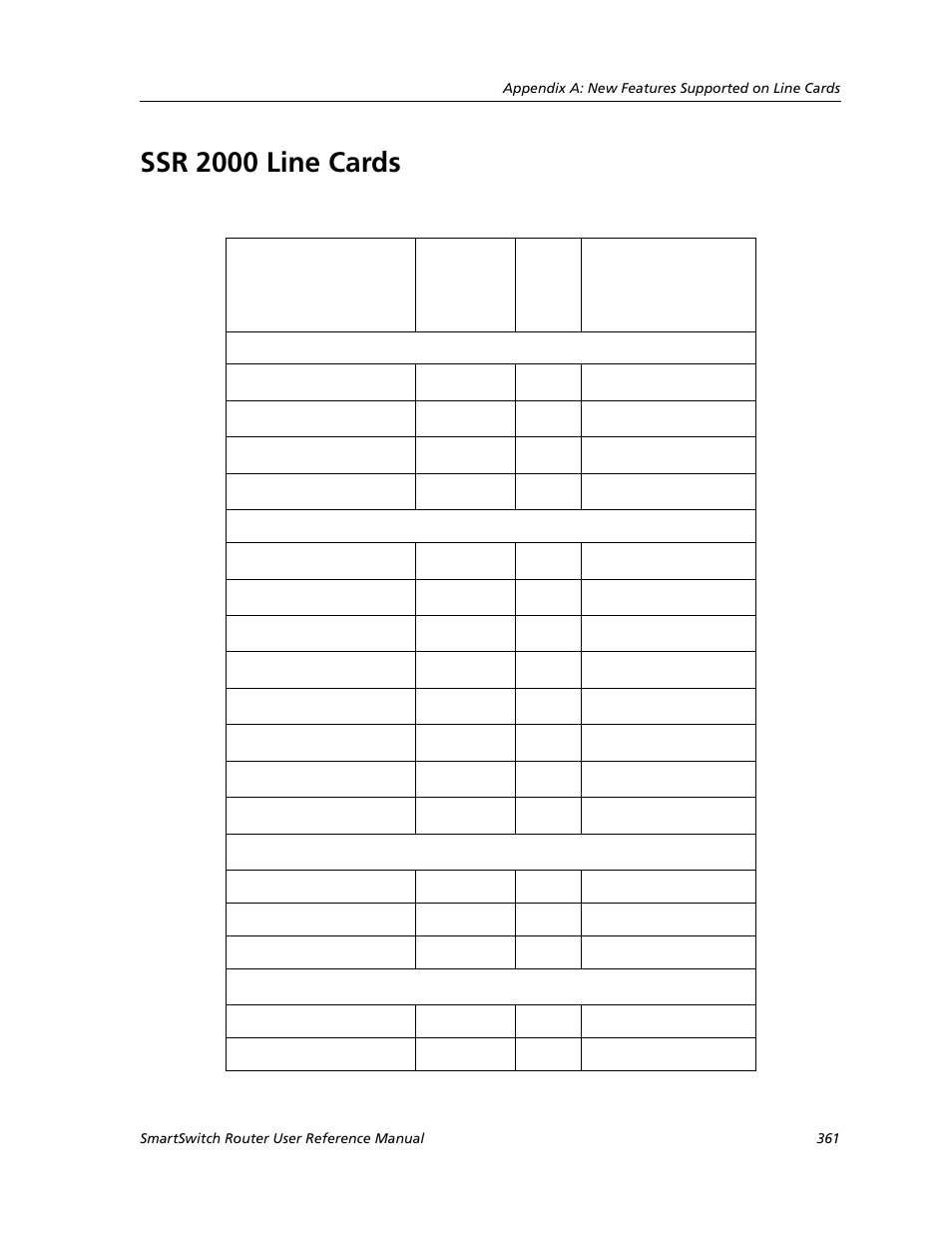 Ssr 2000 line cards | Cabletron Systems SMARTSWITCH ROUTER 9032578-05 User Manual | Page 387 / 398