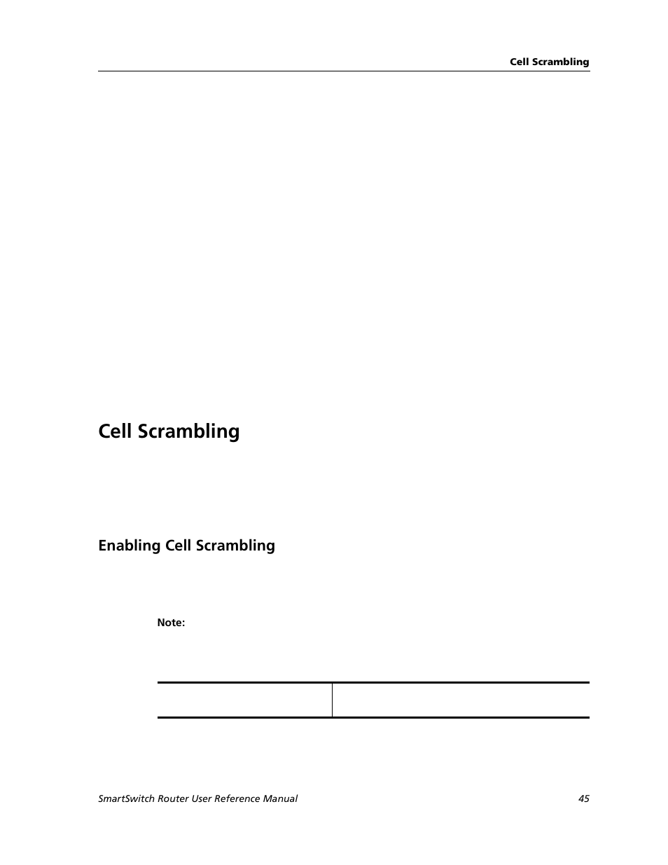 Cell scrambling, Enabling cell scrambling, Configuring ip interfaces for a vlan | Cabletron Systems SMARTSWITCH ROUTER 9032578-05 User Manual | Page 71 / 398