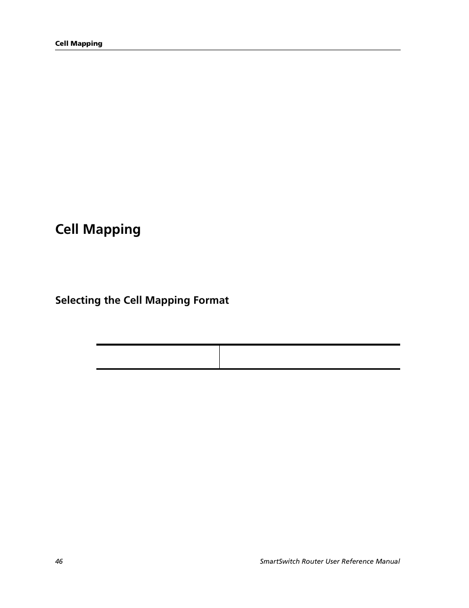 Cell mapping, Selecting the cell mapping format | Cabletron Systems SMARTSWITCH ROUTER 9032578-05 User Manual | Page 72 / 398
