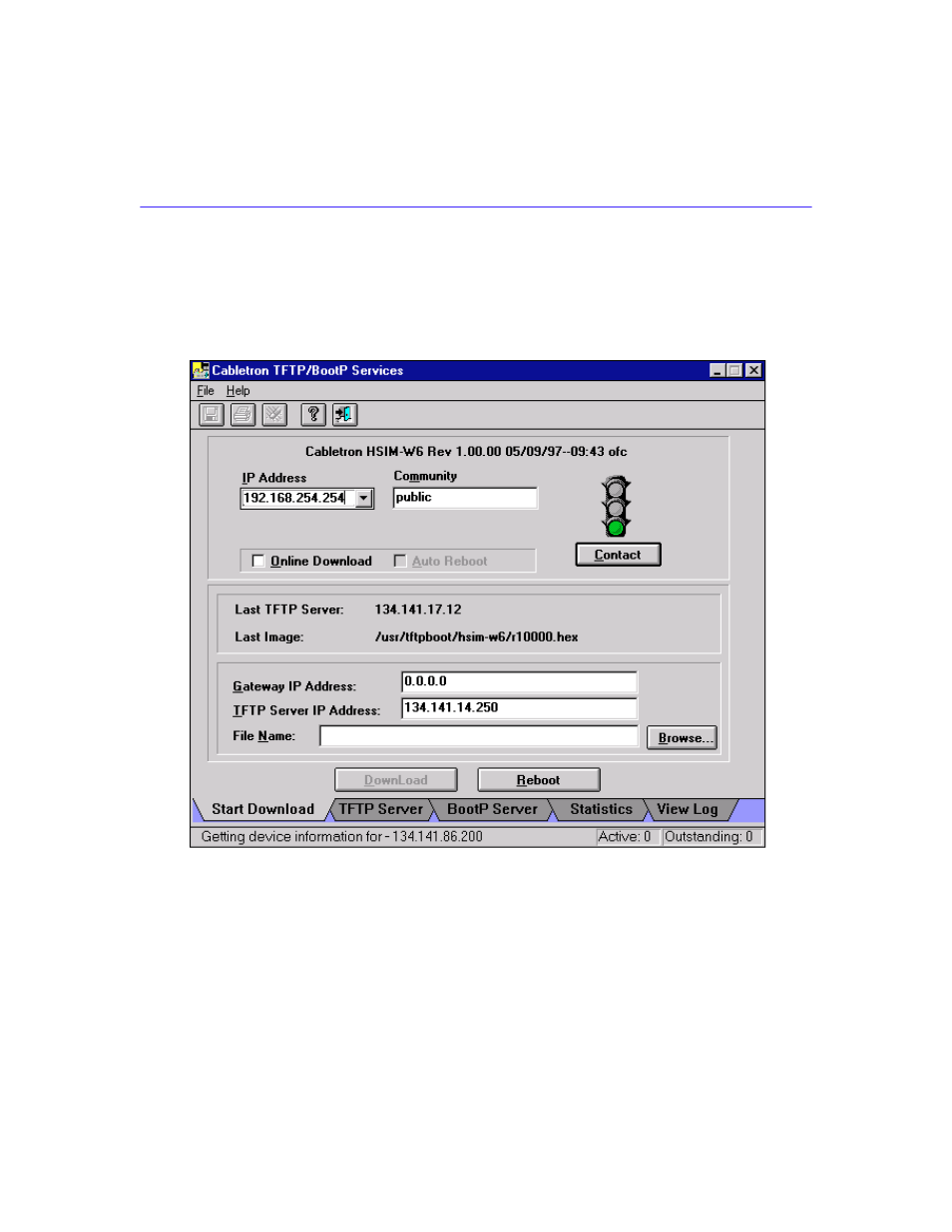 Tftp/bootp services, Windo | Cabletron Systems HSIM-W6 User Manual | Page 123 / 258