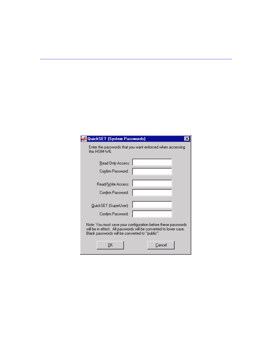 System passwords window | Cabletron Systems HSIM-W6 User Manual | Page 78 / 258