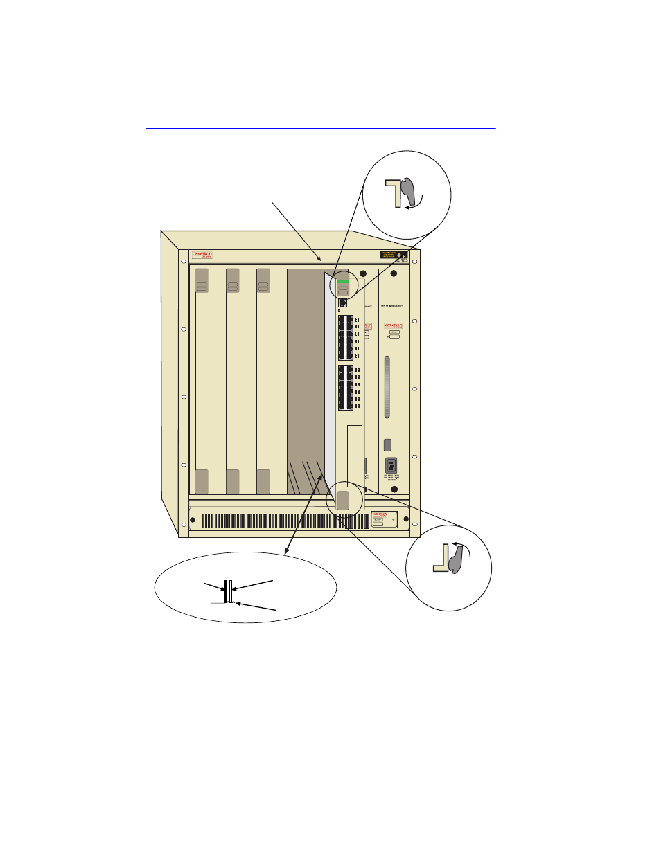 Figure 3-1, Of the chassis. refer to | Cabletron Systems 6E133-25 User Manual | Page 30 / 184