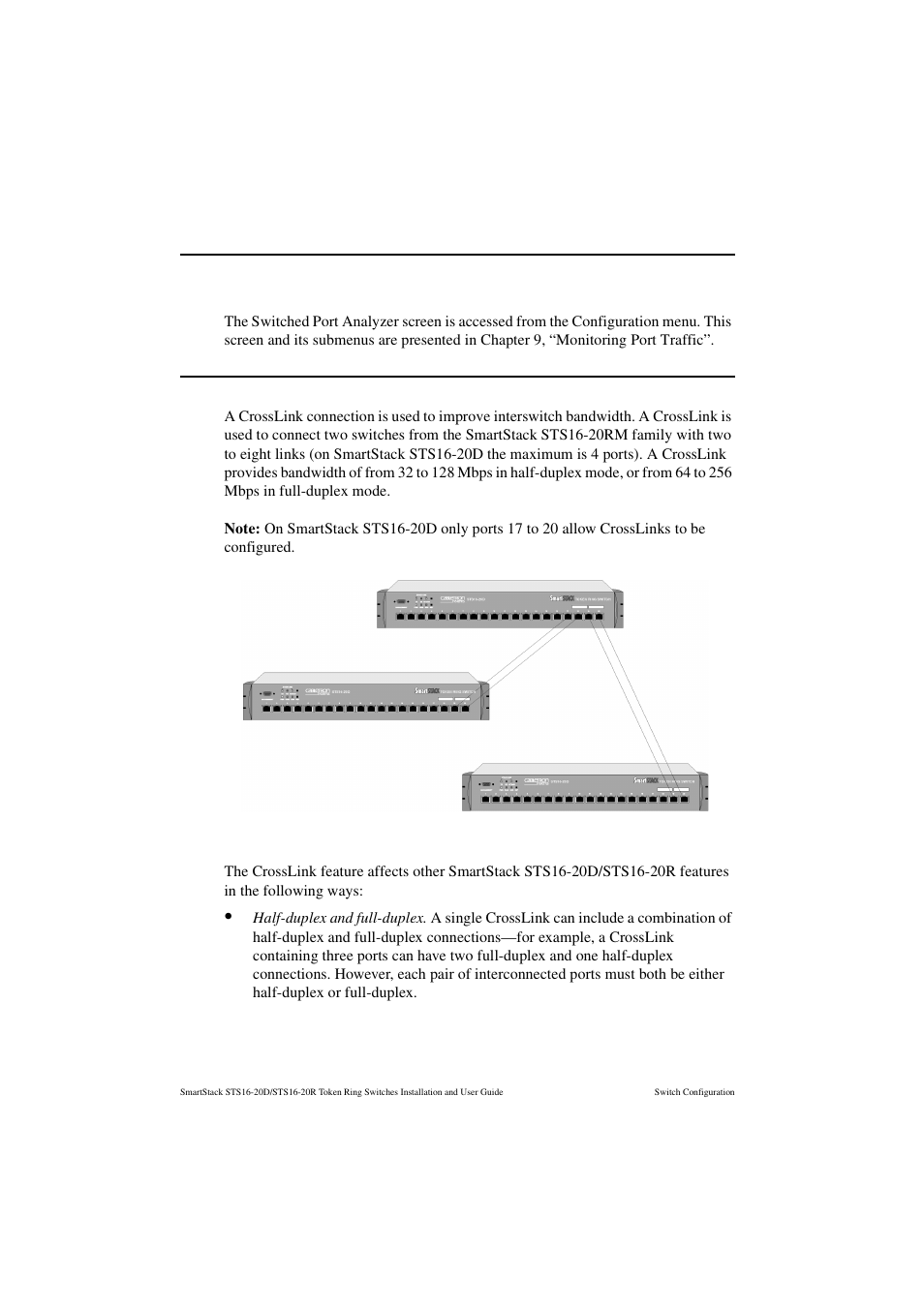Crosslink, Port status screen, Figure 26. setting up crosslinks | Cabletron Systems STS16-20R User Manual | Page 124 / 258