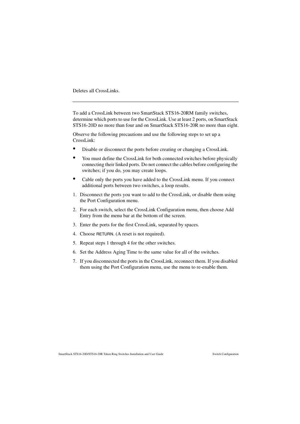 Clear table, Setting up a crosslink | Cabletron Systems STS16-20R User Manual | Page 128 / 258