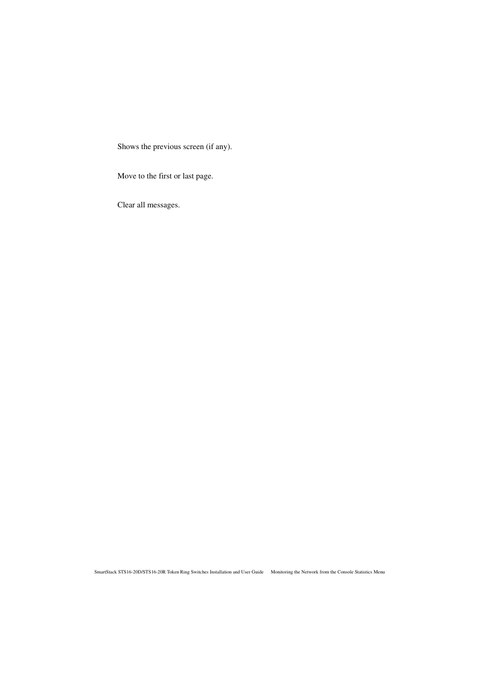 Back, Start/end, Clear | Cabletron Systems STS16-20R User Manual | Page 212 / 258