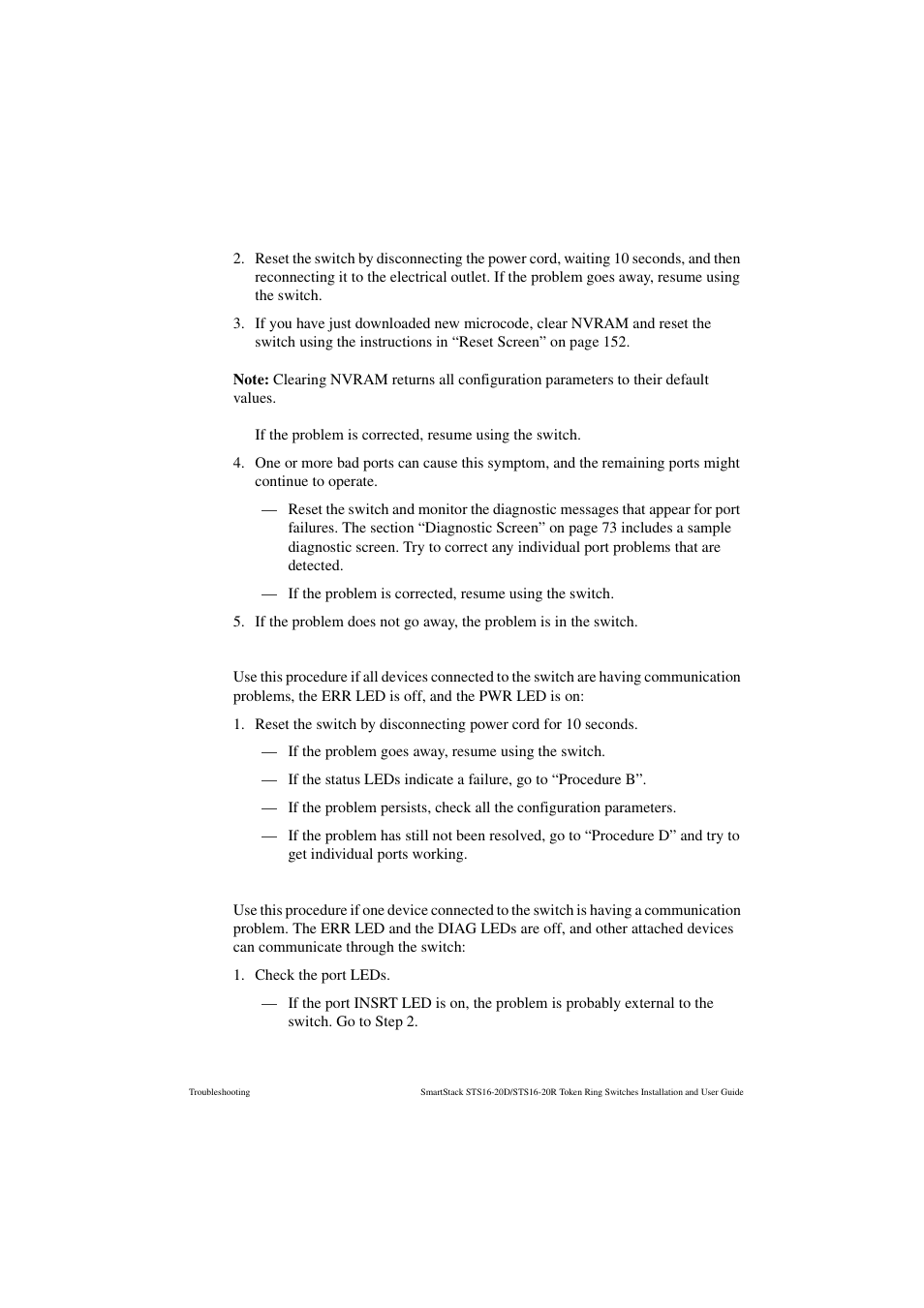 Procedure c, Procedure d | Cabletron Systems STS16-20R User Manual | Page 231 / 258