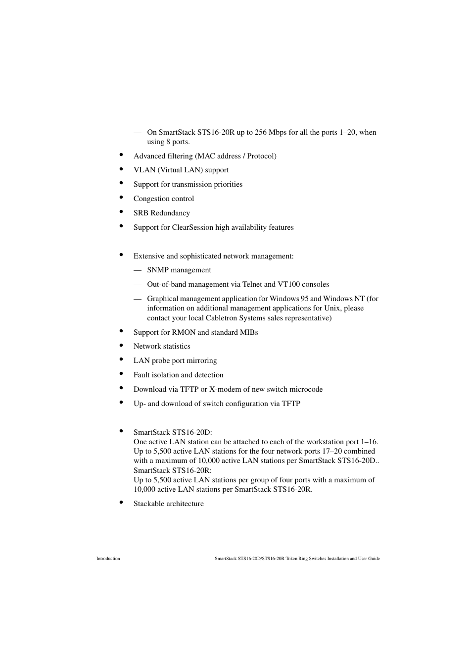 Management, Scalability and high availability | Cabletron Systems STS16-20R User Manual | Page 25 / 258