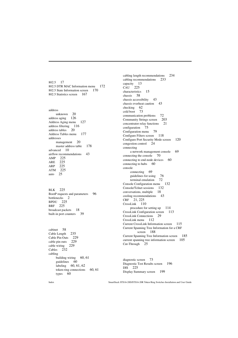 Index, Numerics | Cabletron Systems STS16-20R User Manual | Page 251 / 258