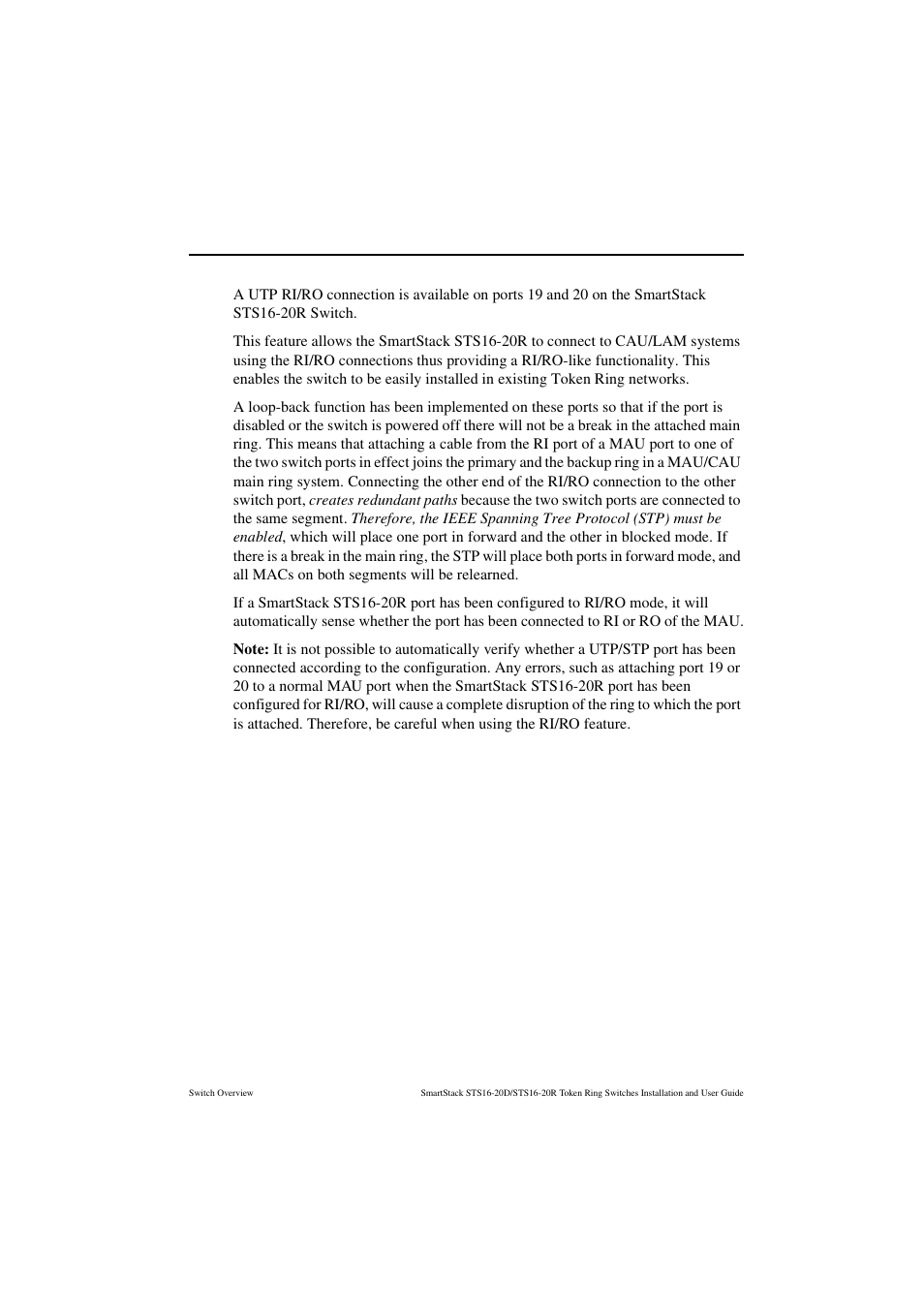 Ri/ro-like connection on smartstack sts16-20r | Cabletron Systems STS16-20R User Manual | Page 41 / 258