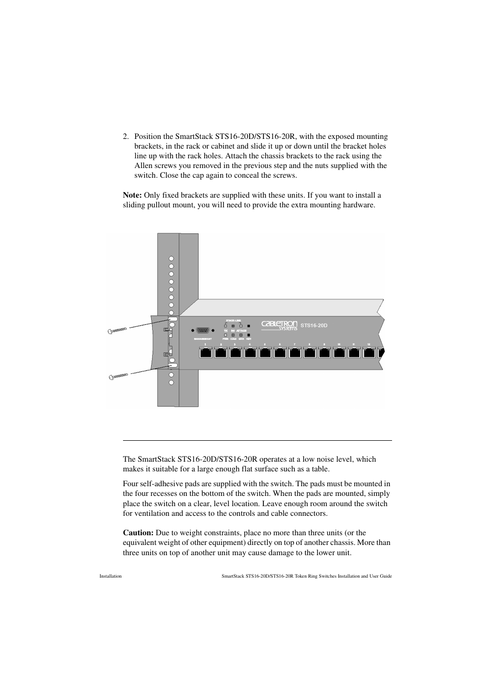 Table-mounting | Cabletron Systems STS16-20R User Manual | Page 73 / 258