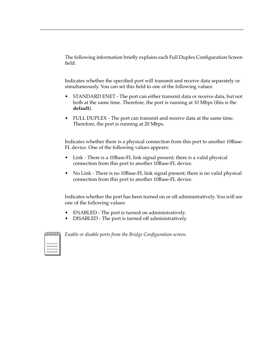 Full duplex configuration screen fields | Cabletron Systems 9E428-12 User Manual | Page 7 / 18