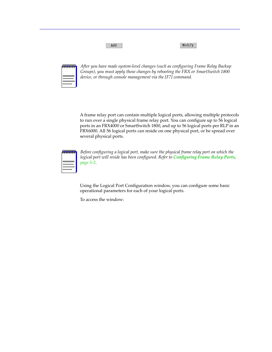 Configuring logical ports, Conþguring logical ports -15 | Cabletron Systems SPECTRUM FRX6000 User Manual | Page 103 / 232