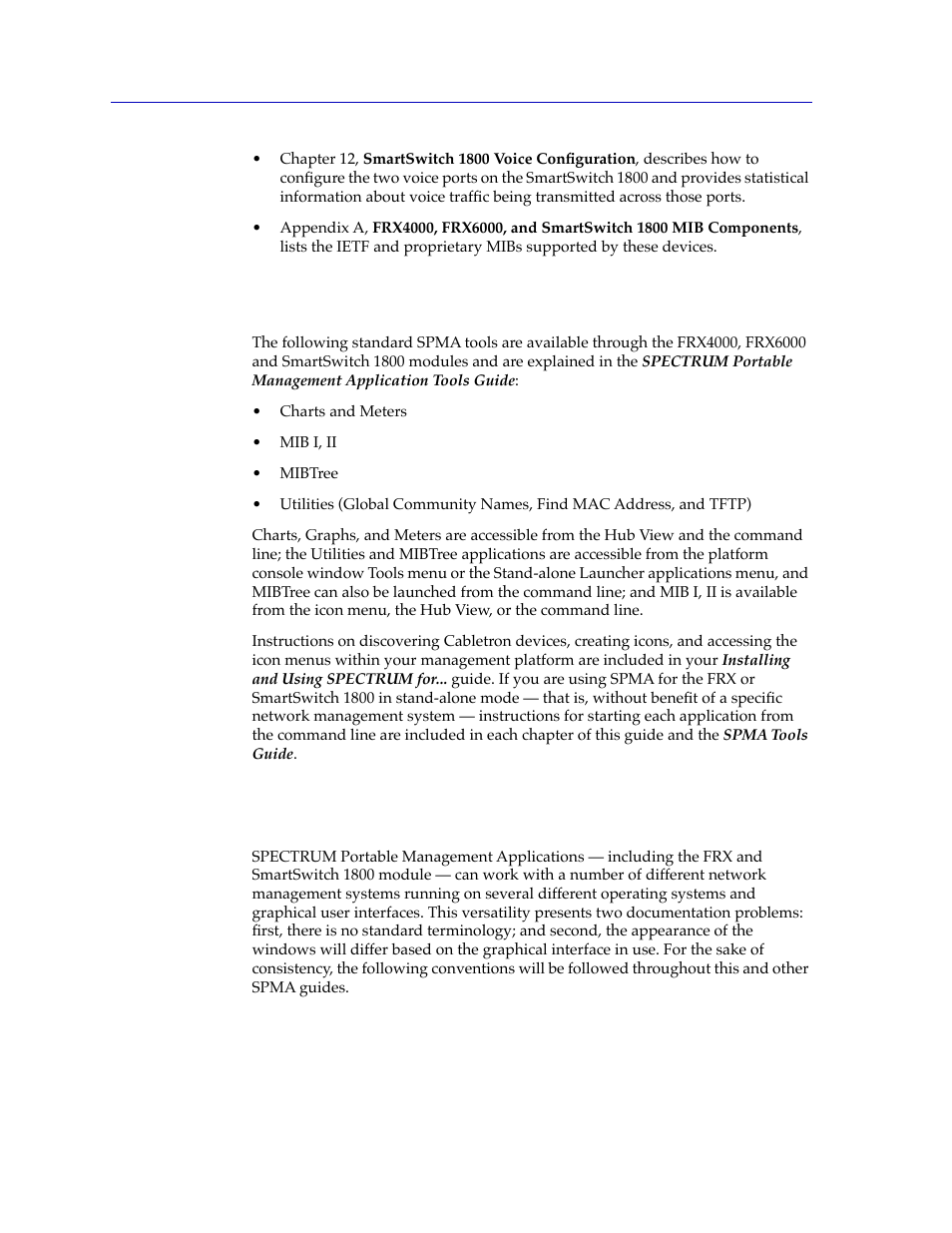 What’s not in the frx user’s guide, Conventions, Whatõs not in the frx userõs guide -4 | Conventions -4 | Cabletron Systems SPECTRUM FRX6000 User Manual | Page 12 / 232