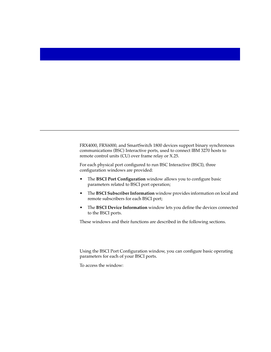 Bsc interactive configuration, Configuring bsci ports, Chapter 8 | Conþguring bsci ports -1 | Cabletron Systems SPECTRUM FRX6000 User Manual | Page 157 / 232