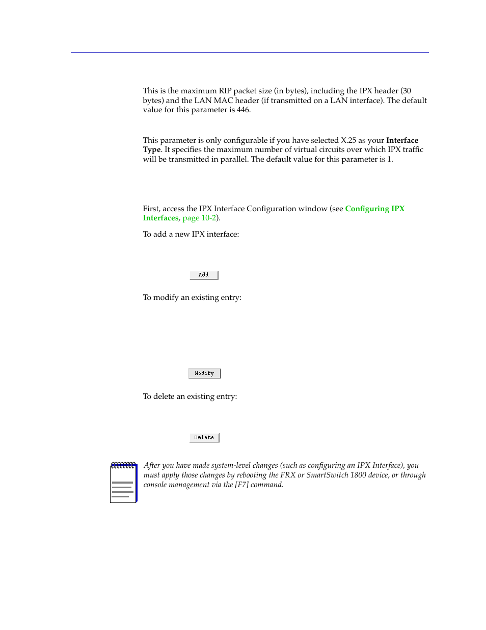 Adding or modifying ipx interfaces, Adding or modifying ipx interfaces -9 | Cabletron Systems SPECTRUM FRX6000 User Manual | Page 189 / 232