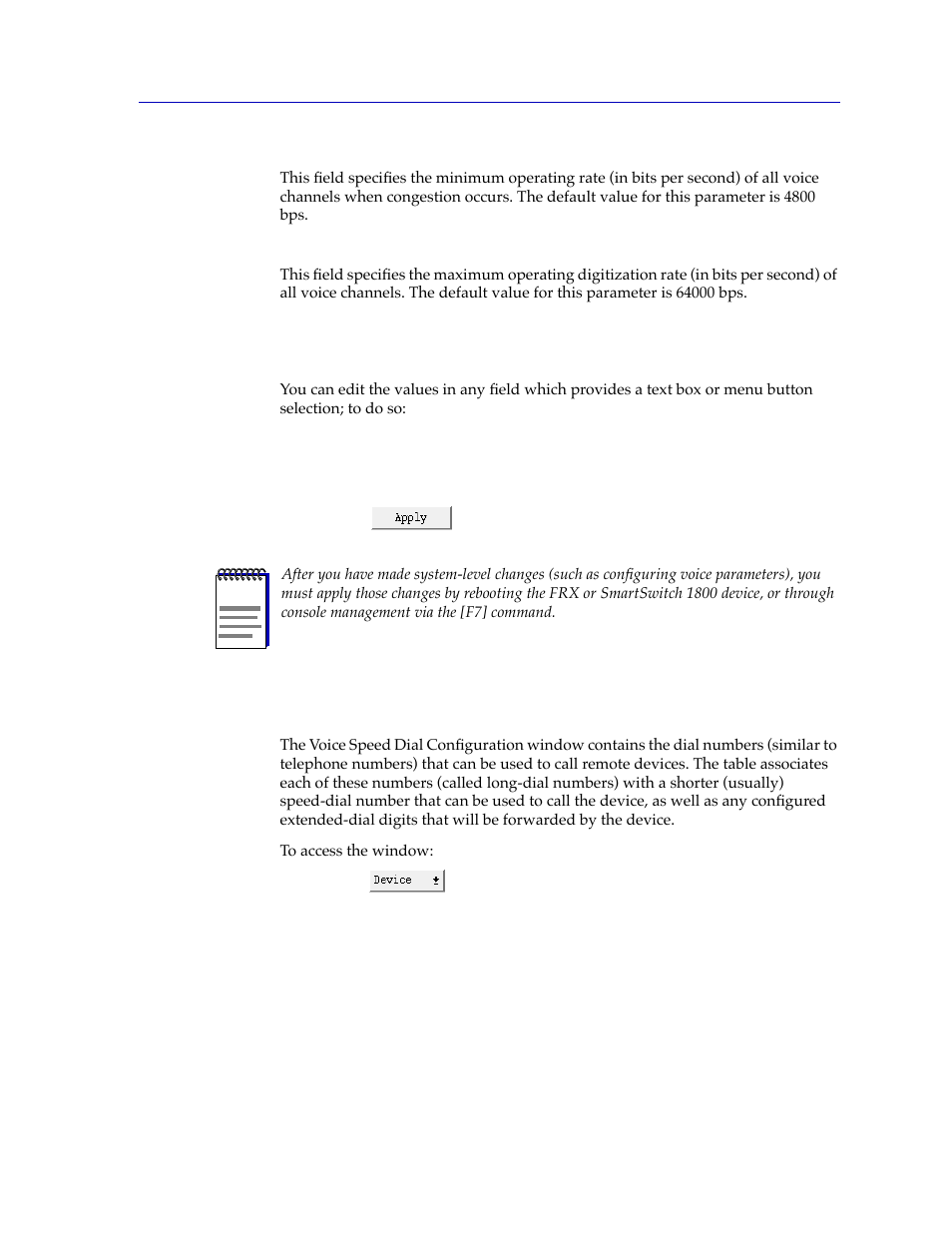 Changing parameter values, Speed dial configuration, Changing parameter values -5 | Speed dial conþguration -5 | Cabletron Systems SPECTRUM FRX6000 User Manual | Page 209 / 232