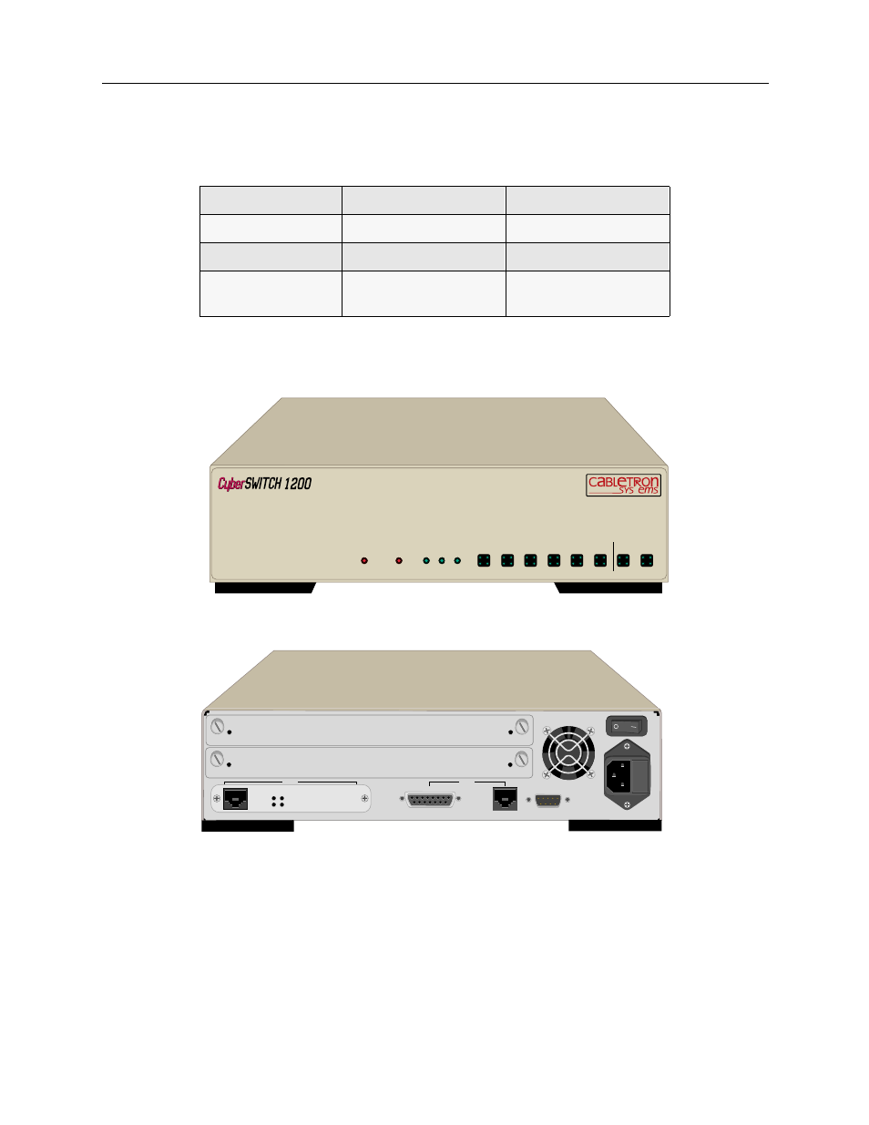 The csx1200, The csx1200 42, Csx1200 | User’s guide 42 cyberswitch, Csx1223 - pri version | Cabletron Systems CSX1000 User Manual | Page 42 / 644