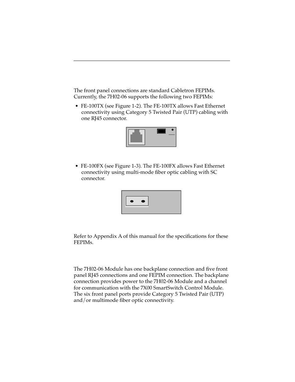 2 fepims, 3 connectivity, 2 fepims -5 1.3.3 connectivity -5 | Cabletron Systems 7H02-06 User Manual | Page 13 / 36