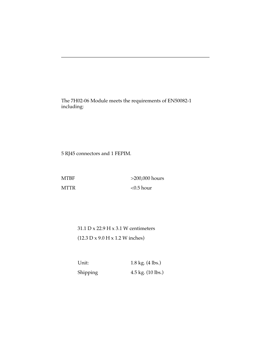 5 immunity, 6 network interfaces, 7 service | 8 physical, 1 dimensions, 2 weight, 1 dimensions -2 5.8.2 weight -2 | Cabletron Systems 7H02-06 User Manual | Page 32 / 36