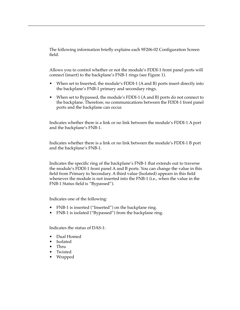 9f206-02 configuration screen fields | Cabletron Systems 9F206-02 User Manual | Page 6 / 10