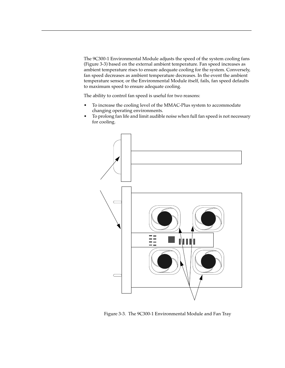 Fan speed | Cabletron Systems Environmental Module TM 9C300-1 User Manual | Page 15 / 50