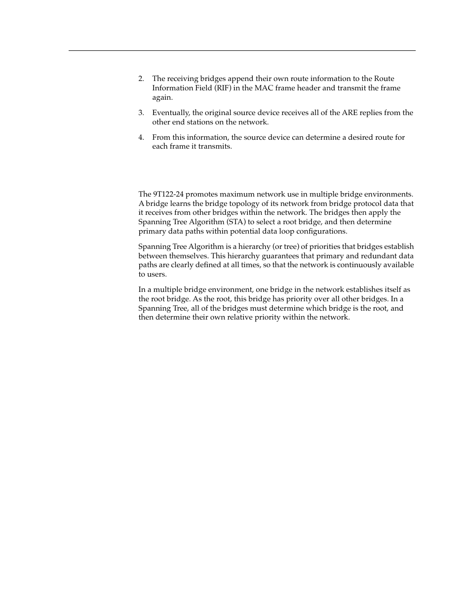 Spanning tree algorithm | Cabletron Systems MMAC-Plus 9T122-24 User Manual | Page 19 / 27