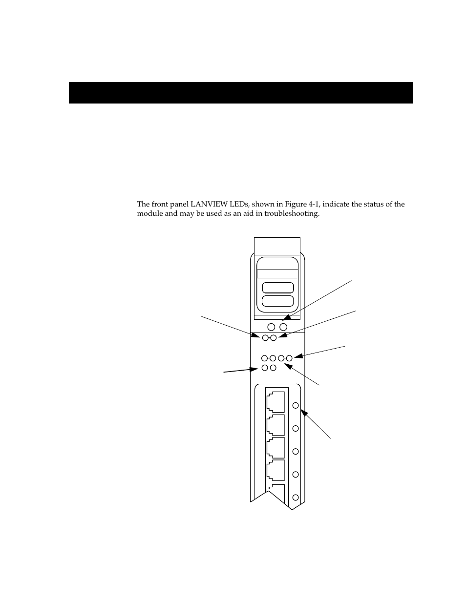 Lanview leds, Chapter 4 | Cabletron Systems MMAC-Plus 9T122-24 User Manual | Page 22 / 27