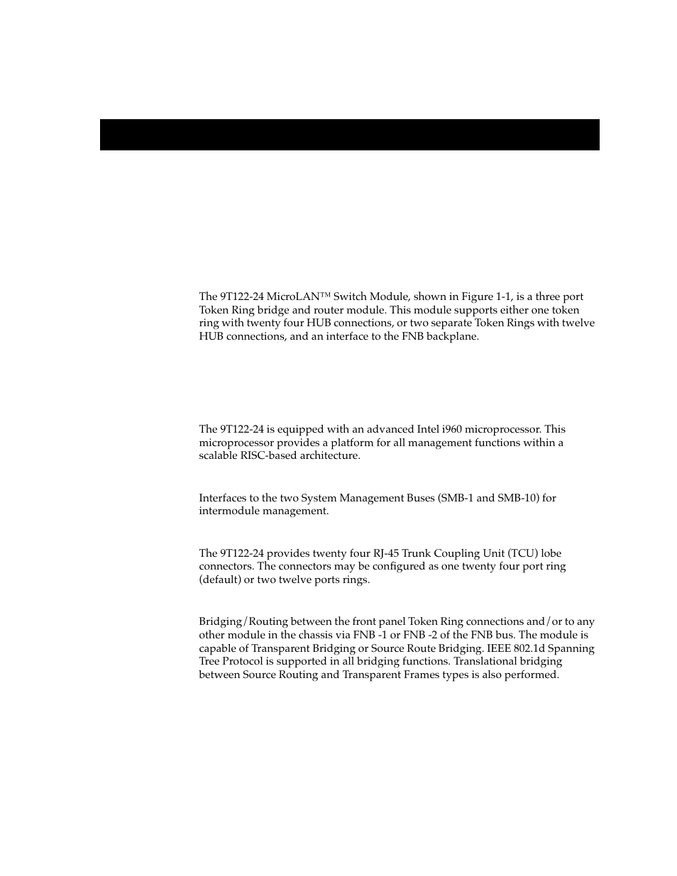 Introduction, Features, Chapter 1 | Cabletron Systems MMAC-Plus 9T122-24 User Manual | Page 6 / 27