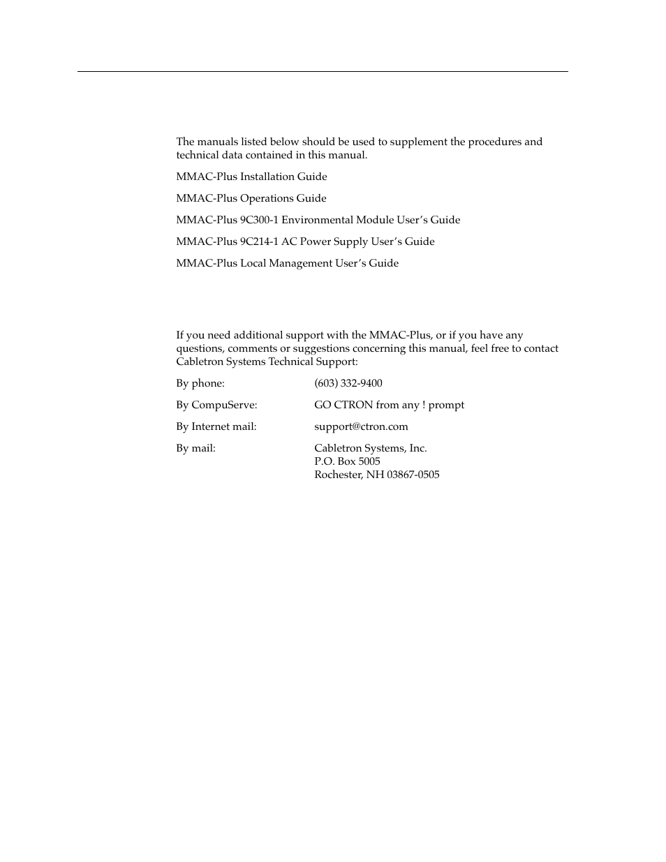 Related manuals, Getting help | Cabletron Systems MMAC-Plus 9T122-24 User Manual | Page 9 / 27