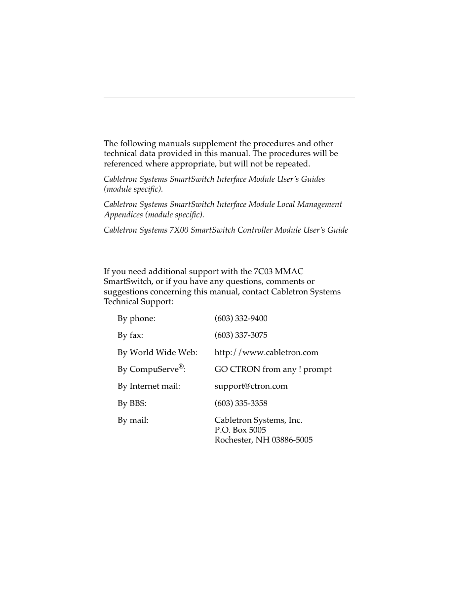 4 related manuals, 5 getting help | Cabletron Systems 7C03 MMAC User Manual | Page 12 / 16