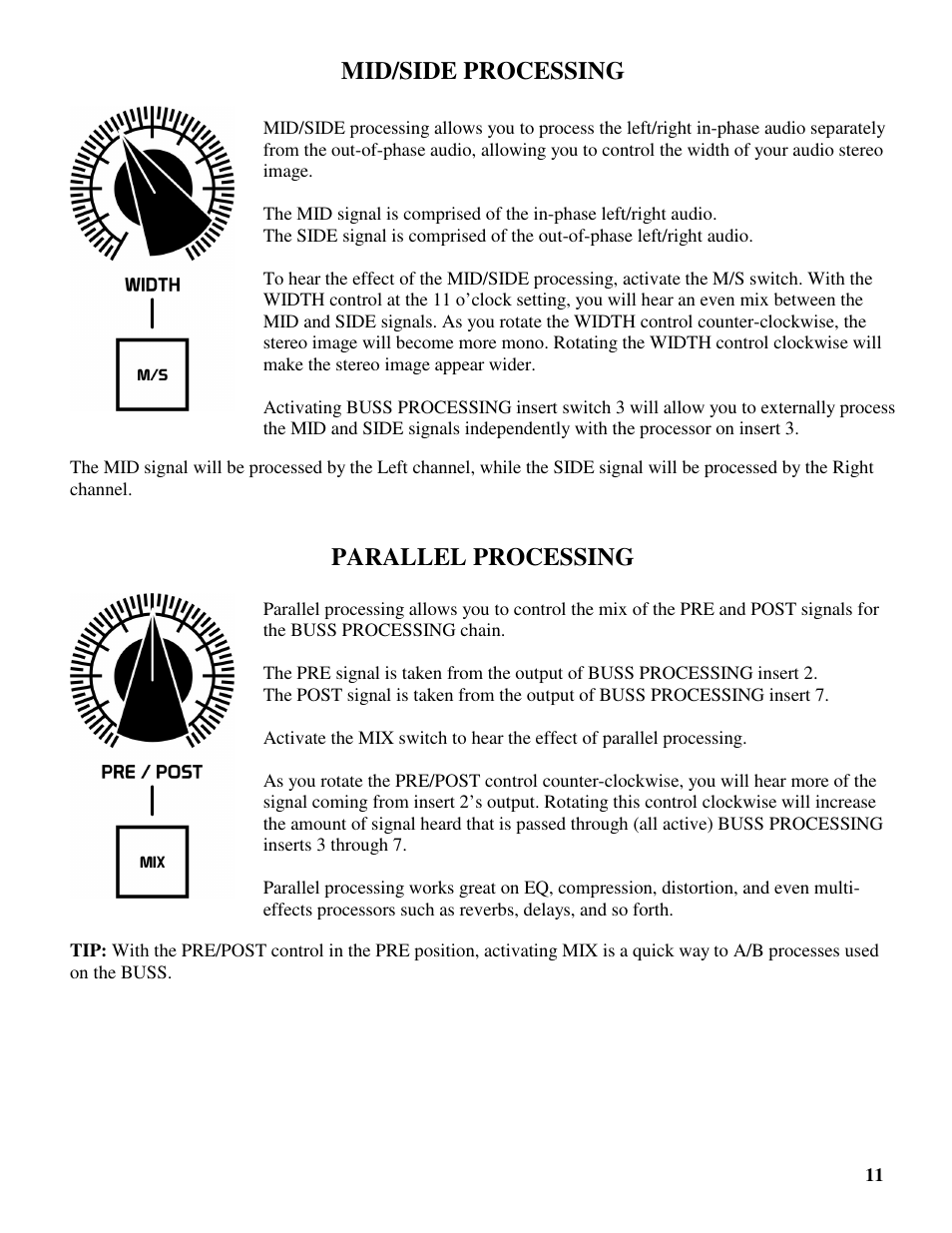 Mid/side processing, Parallel processing | Future Retro DB User Manual | Page 13 / 18