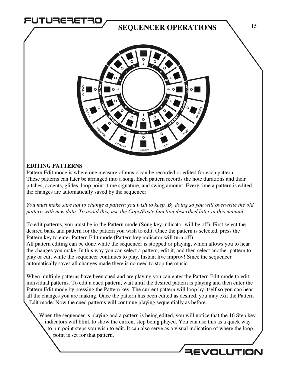 Sequencer operations | Future Retro Revolution Owner Manual User Manual | Page 17 / 46