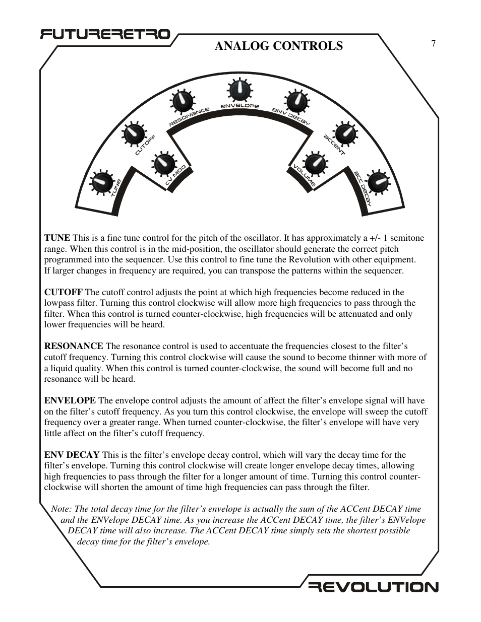 Analog controls | Future Retro Revolution Owner Manual User Manual | Page 9 / 46