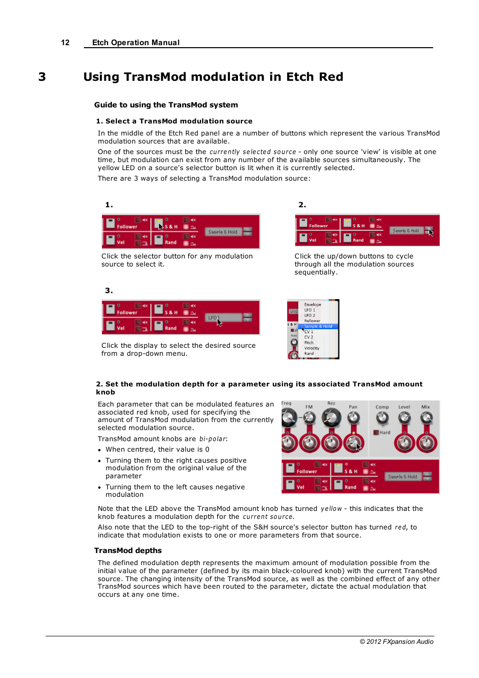 Using transmod modulation in etch red, 3 using transmod modulation in etch red, Chapter 3 | 3using transmod modulation in etch red | FXpansion EtchRed User Manual | Page 12 / 29