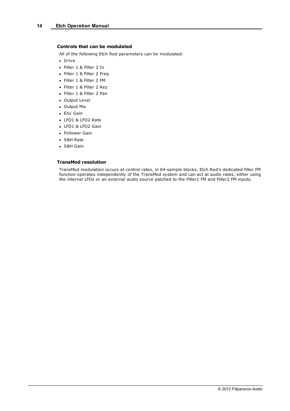 FXpansion EtchRed User Manual | Page 14 / 29