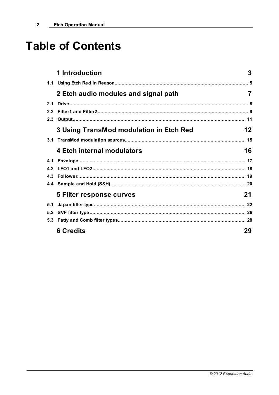 FXpansion EtchRed User Manual | Page 2 / 29