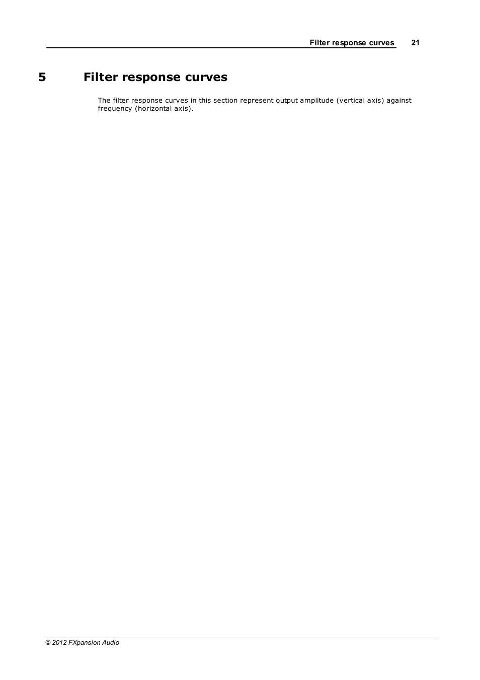 Filter response curves, 5 filter response curves, 5filter response curves | FXpansion EtchRed User Manual | Page 21 / 29