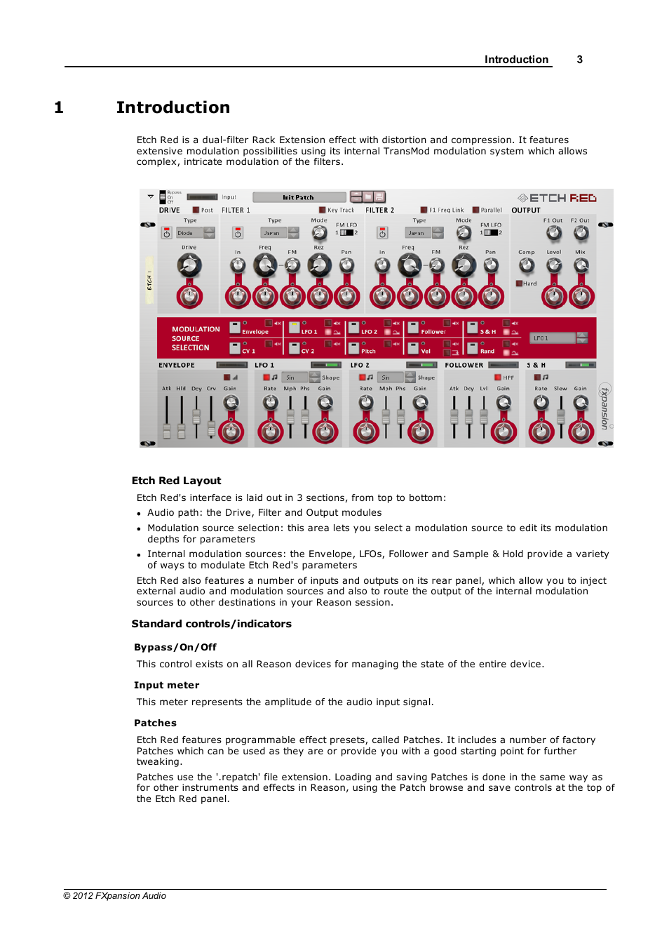 Introduction, 1 introduction, 1introduction | FXpansion EtchRed User Manual | Page 3 / 29
