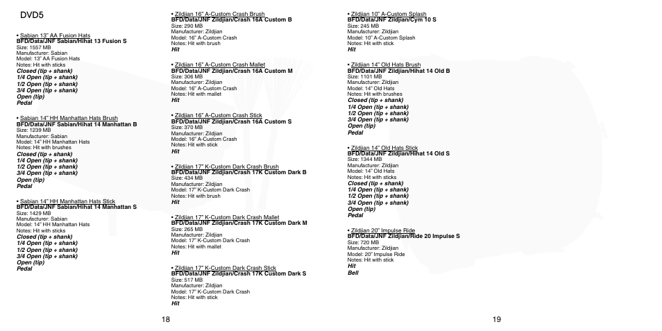 Dvd5 | FXpansion BFD Jazz & Funk User Manual | Page 10 / 11