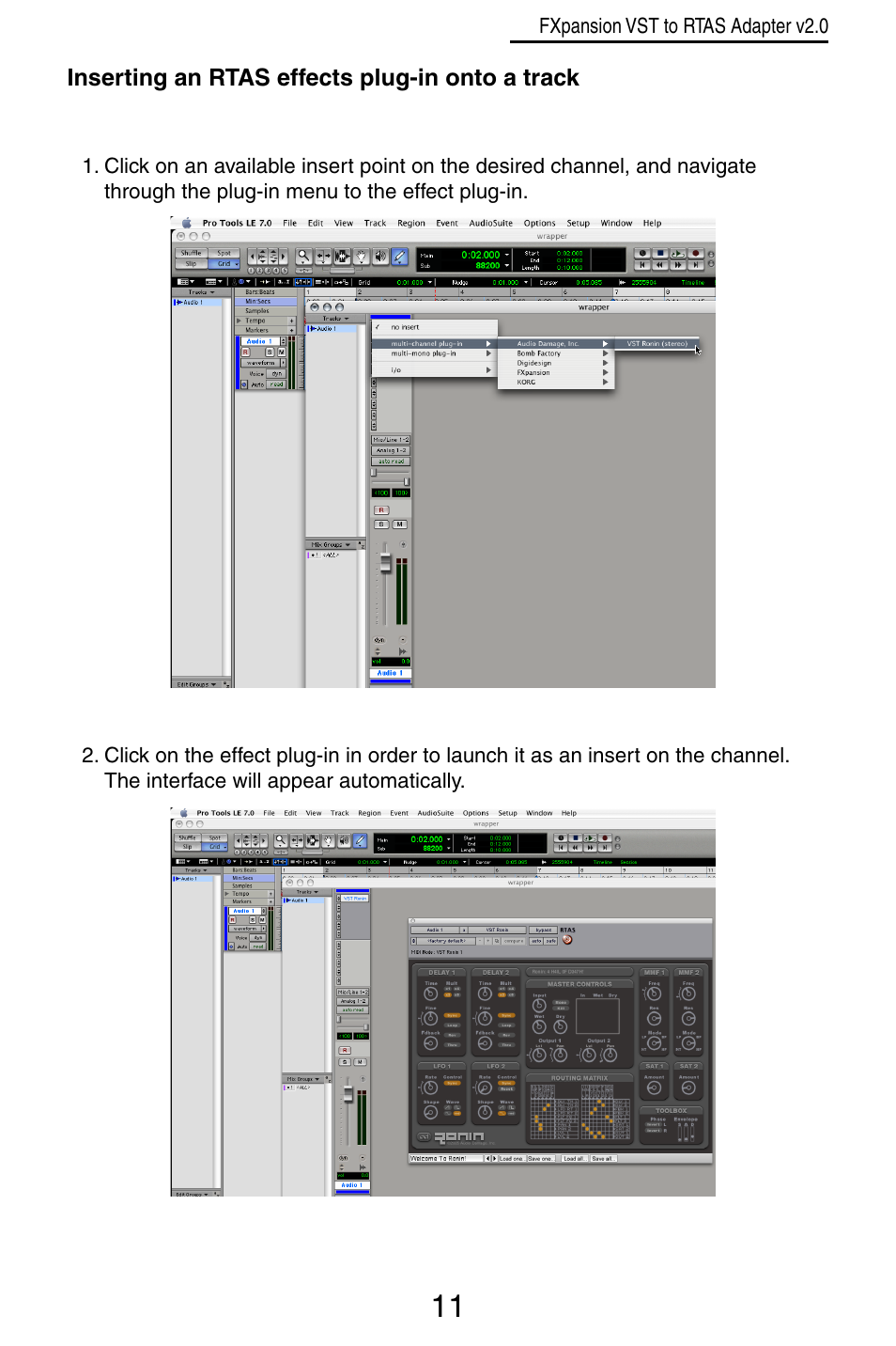 FXpansion VST to RTAS Adapter v2.0 User Manual | Page 11 / 16