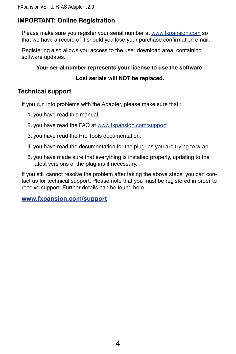 FXpansion VST to RTAS Adapter v2.0 User Manual | Page 4 / 16