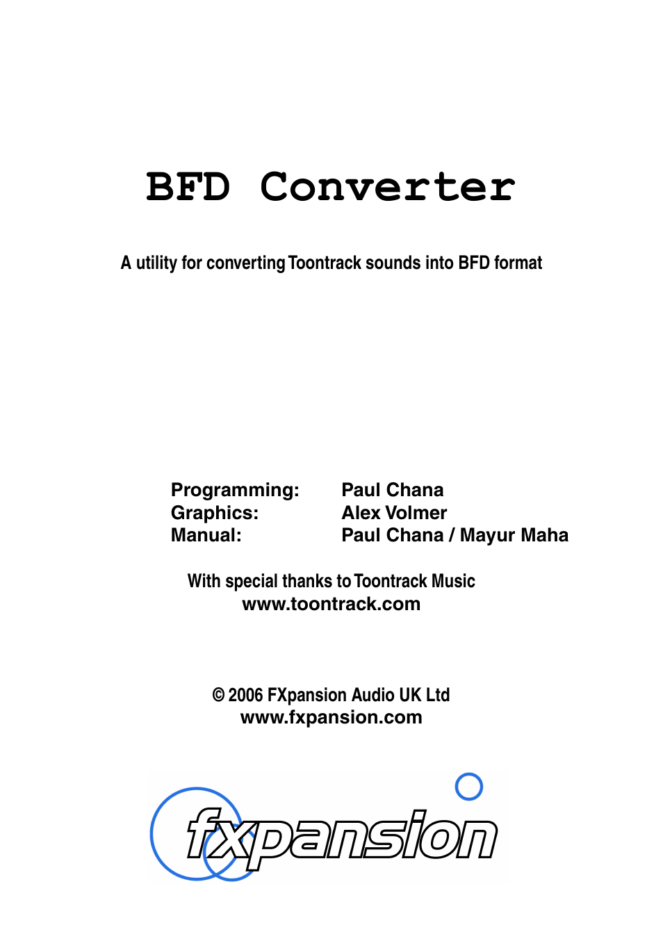 FXpansion BFD Converter User Manual | 9 pages