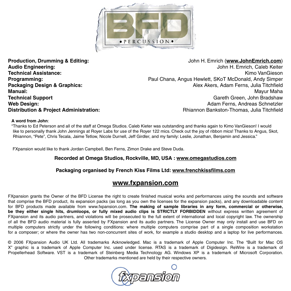 FXpansion BFD Percussion User Manual | Page 11 / 11