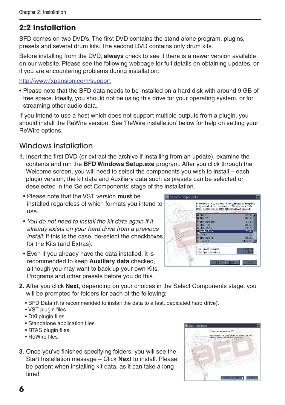 2 installation, Windows installation | FXpansion BFD Premium Acoustic Drum Module User Manual | Page 12 / 82